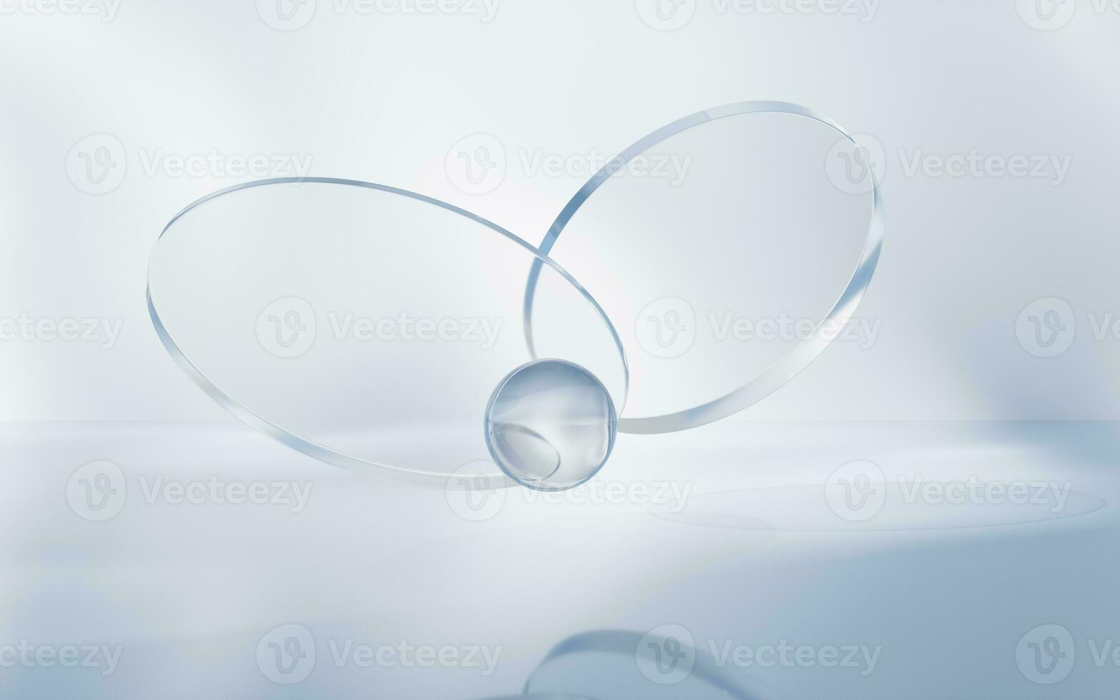 Transparent glass geometry background, 3d rendering. photo