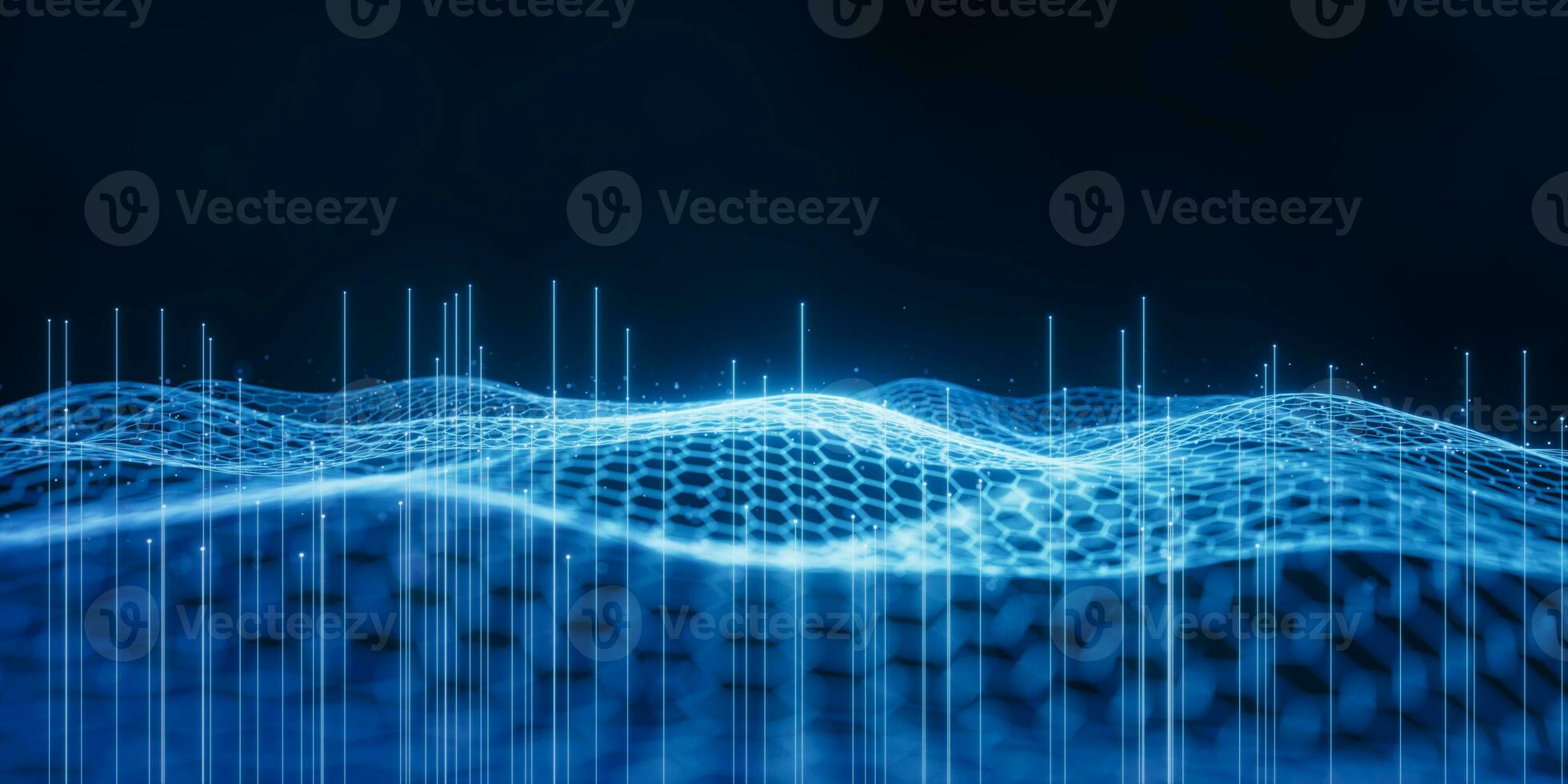 Digital hexagonal graphic background, 3d rendering. photo