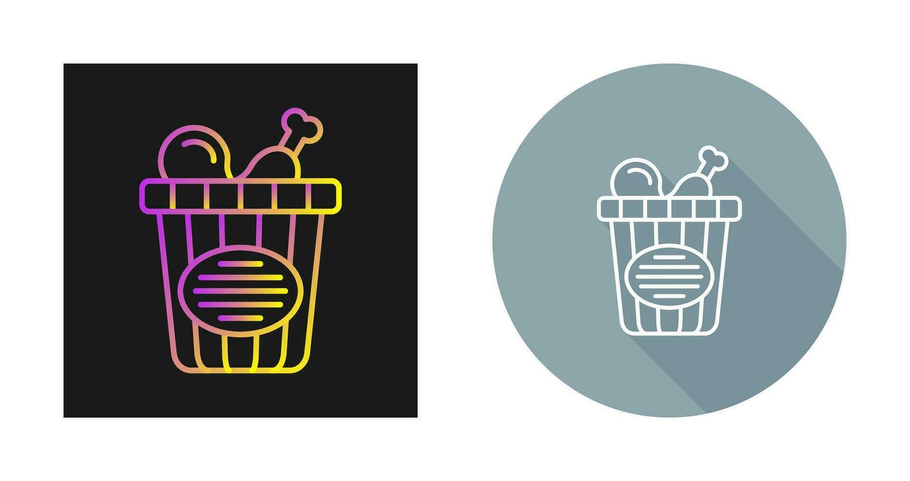 Chicken Bucket Vector Icon