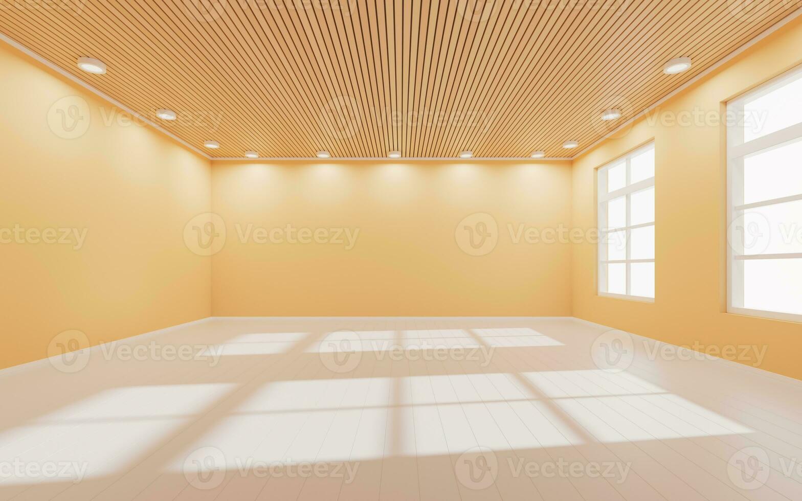 Empty room with light comes in, 3d rendering. photo