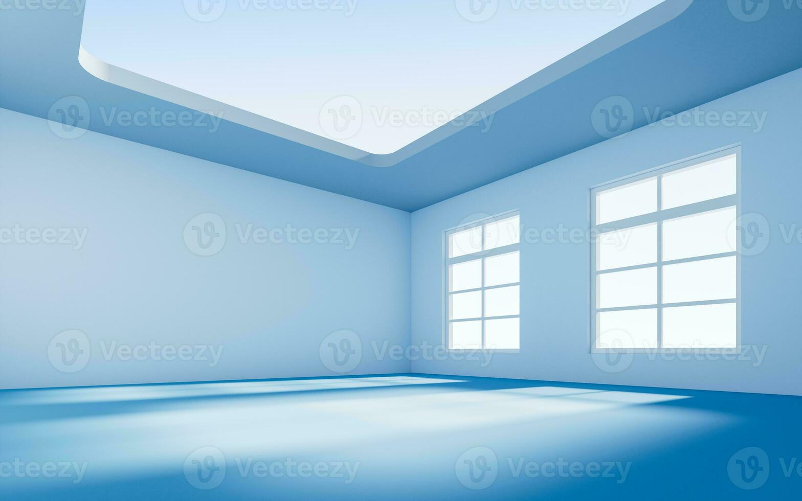 Empty room with light comes in, 3d rendering. photo