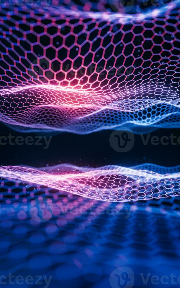 Digital hexagonal graphic background, 3d rendering. photo