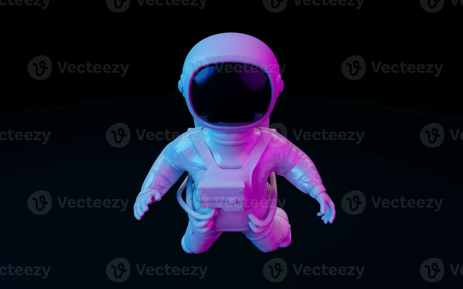 Spaceman with fantastic lights, 3d rendering. photo