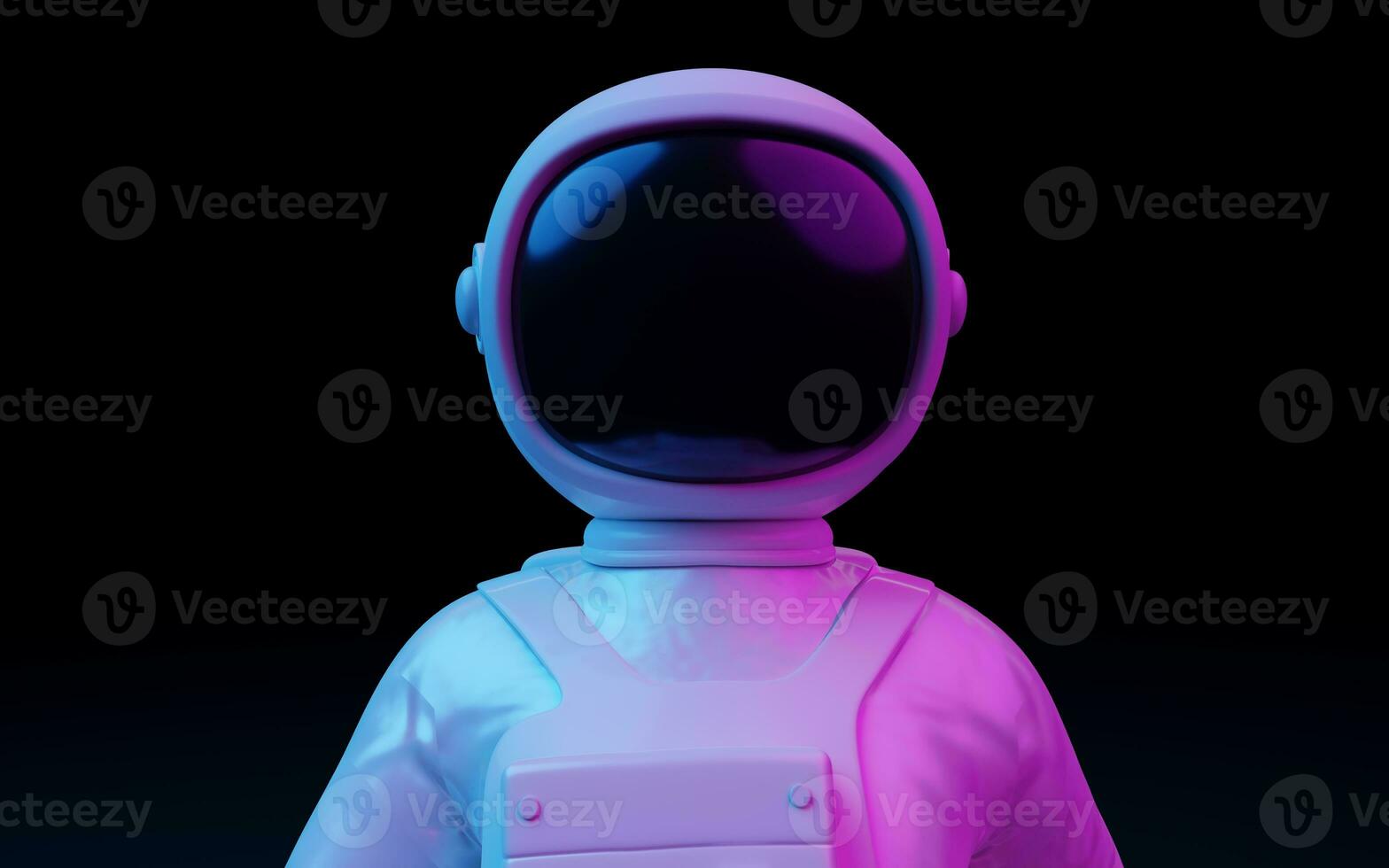 Spaceman with fantastic lights, 3d rendering. photo