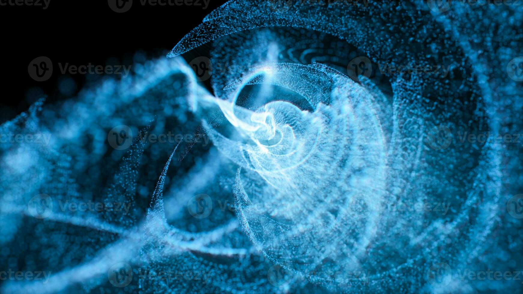 Abstract blue wave particles, 3d rendering. photo