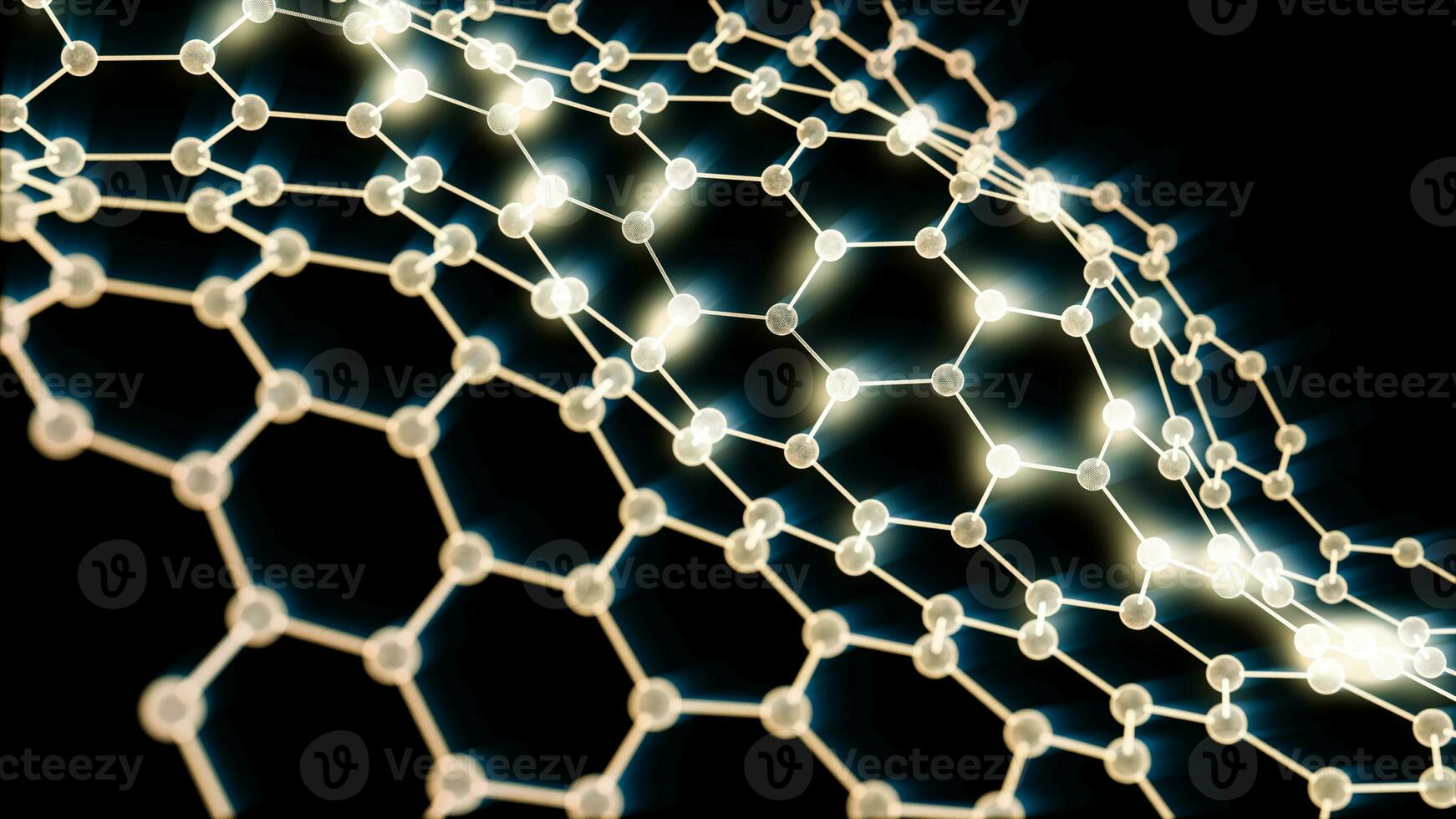 Glowing hexagonal structure, 3d rendering. photo