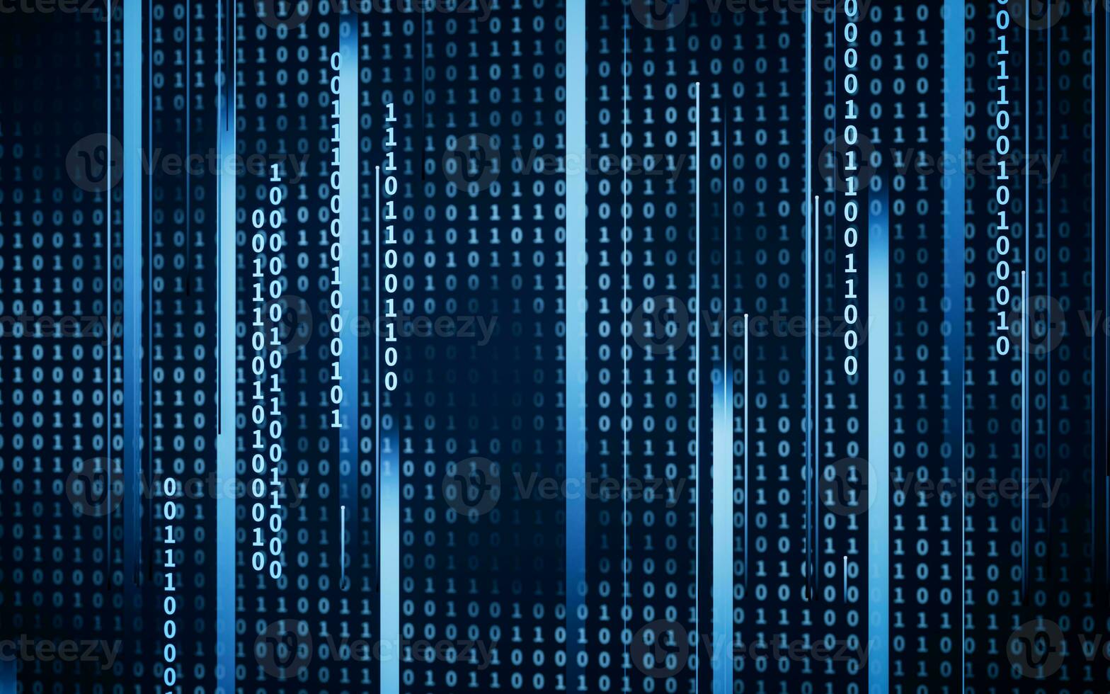Binary numbers with cyberspace, 3d rendering. photo
