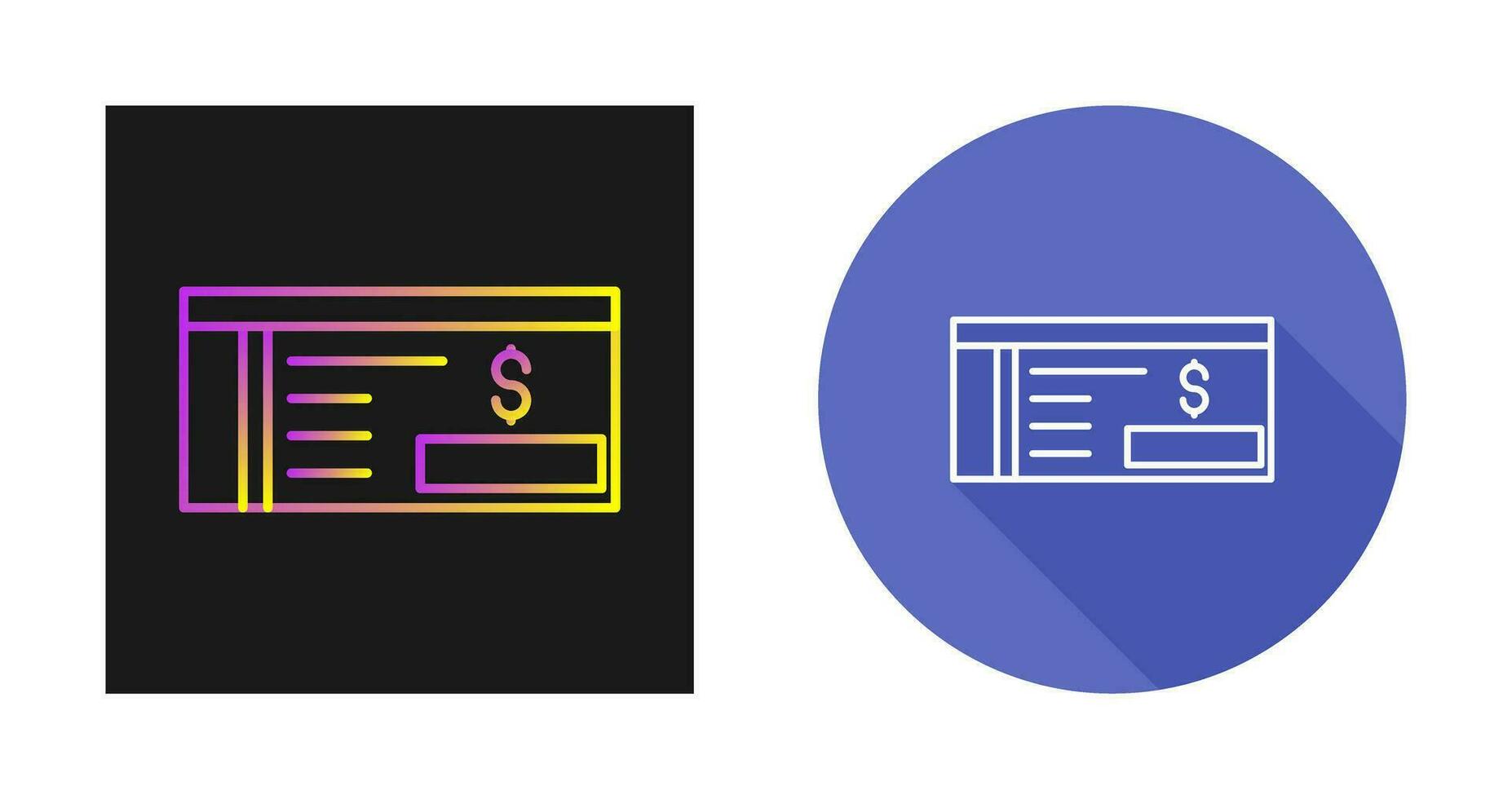 Bank Check Vector Icon
