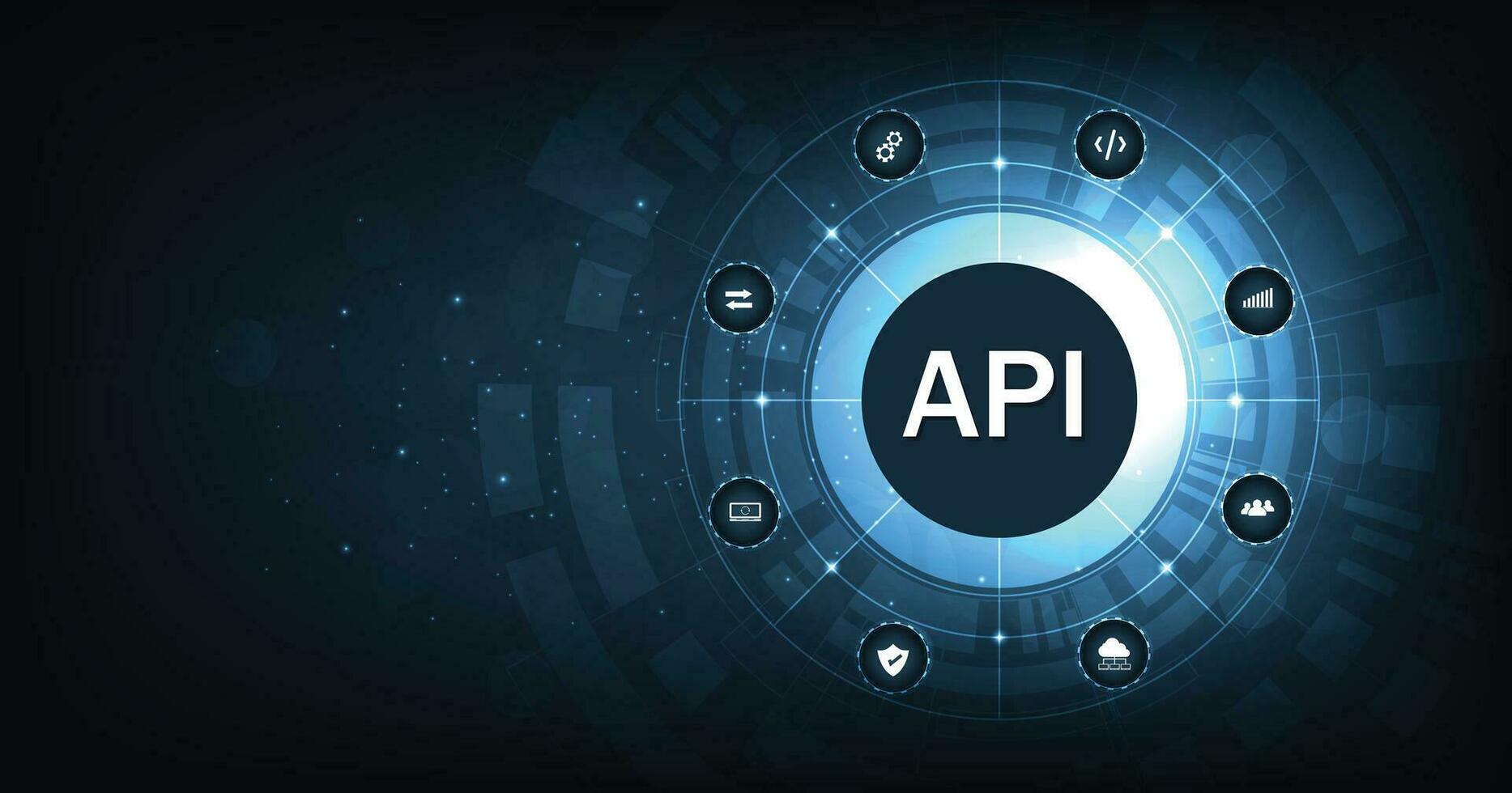 Application Programming Interface API. vector