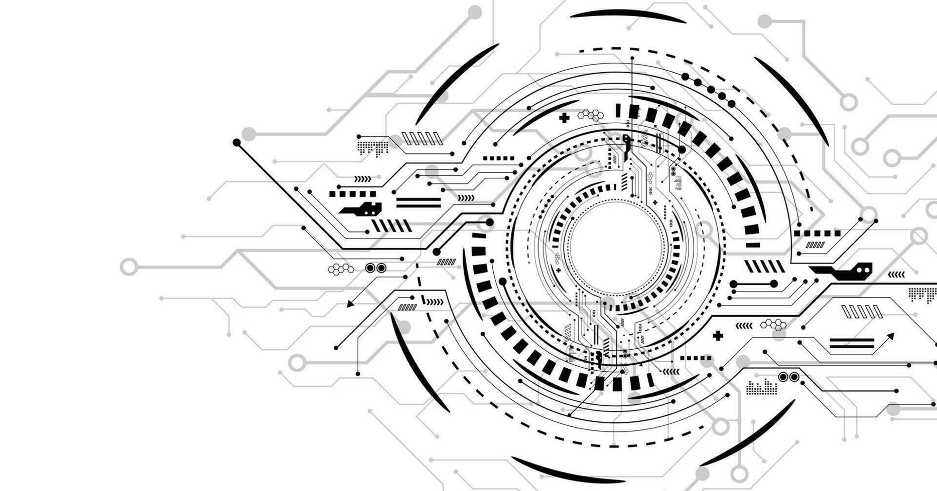 Abstract circle digital on white background. vector