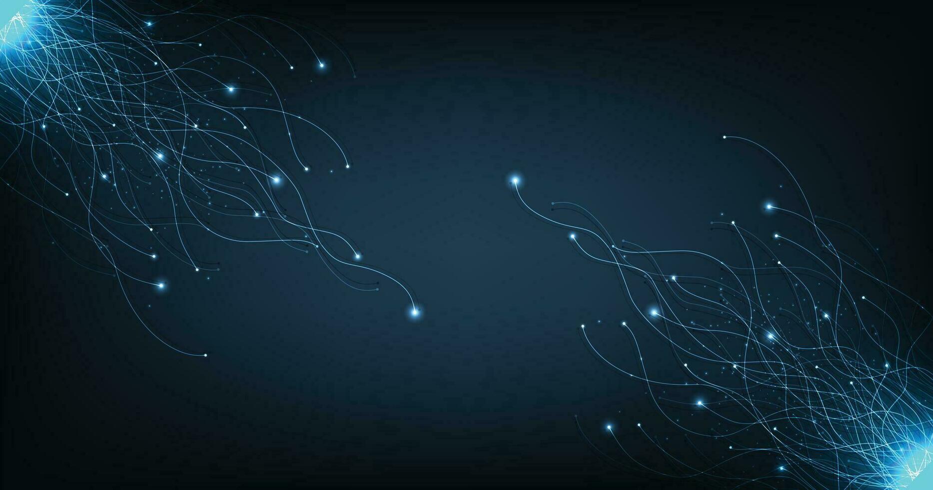 futuristic technology lines on dark blue background vector