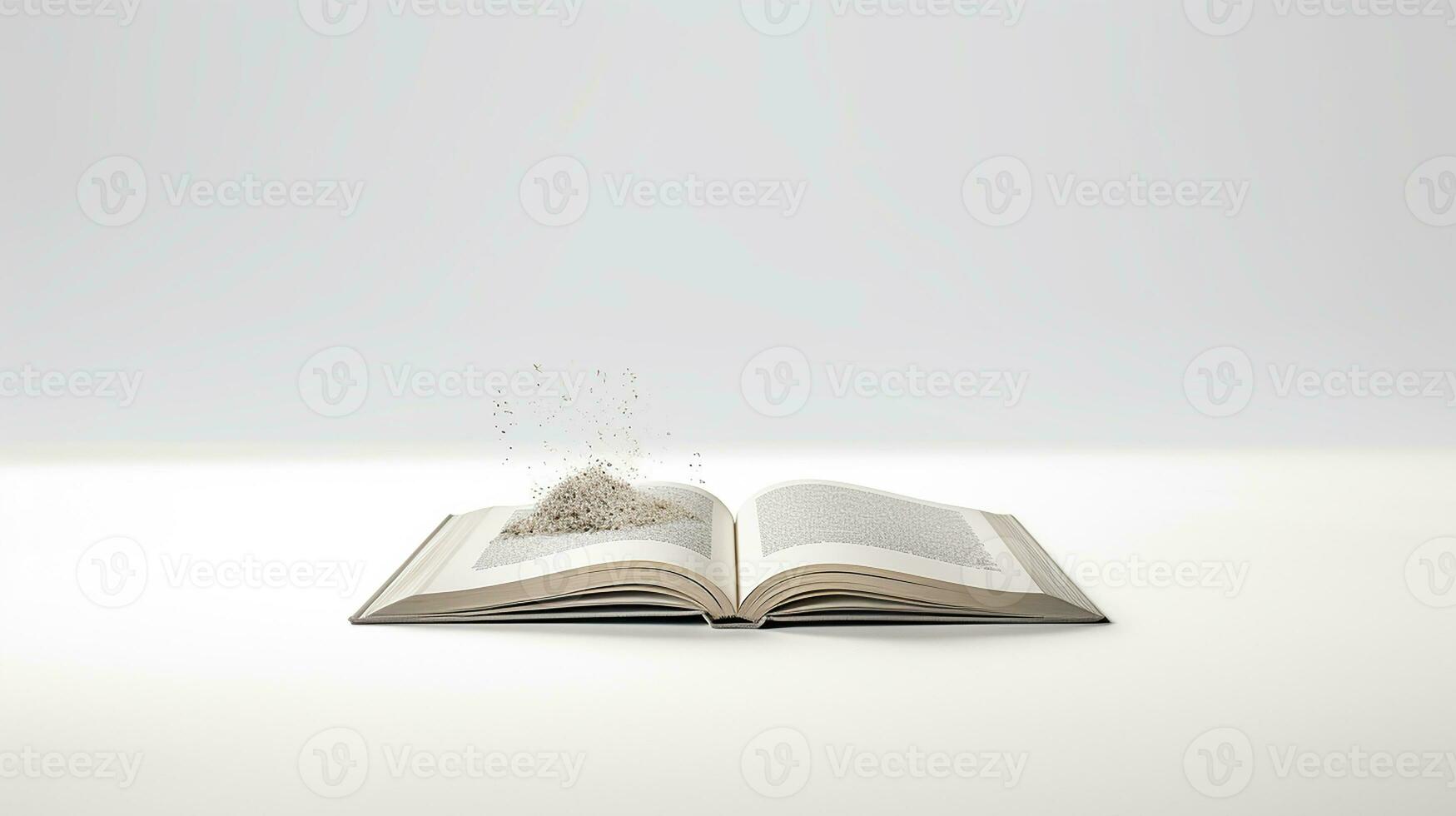 Open book isolated on white background. 3d illustration. Mock up. Generative AI photo