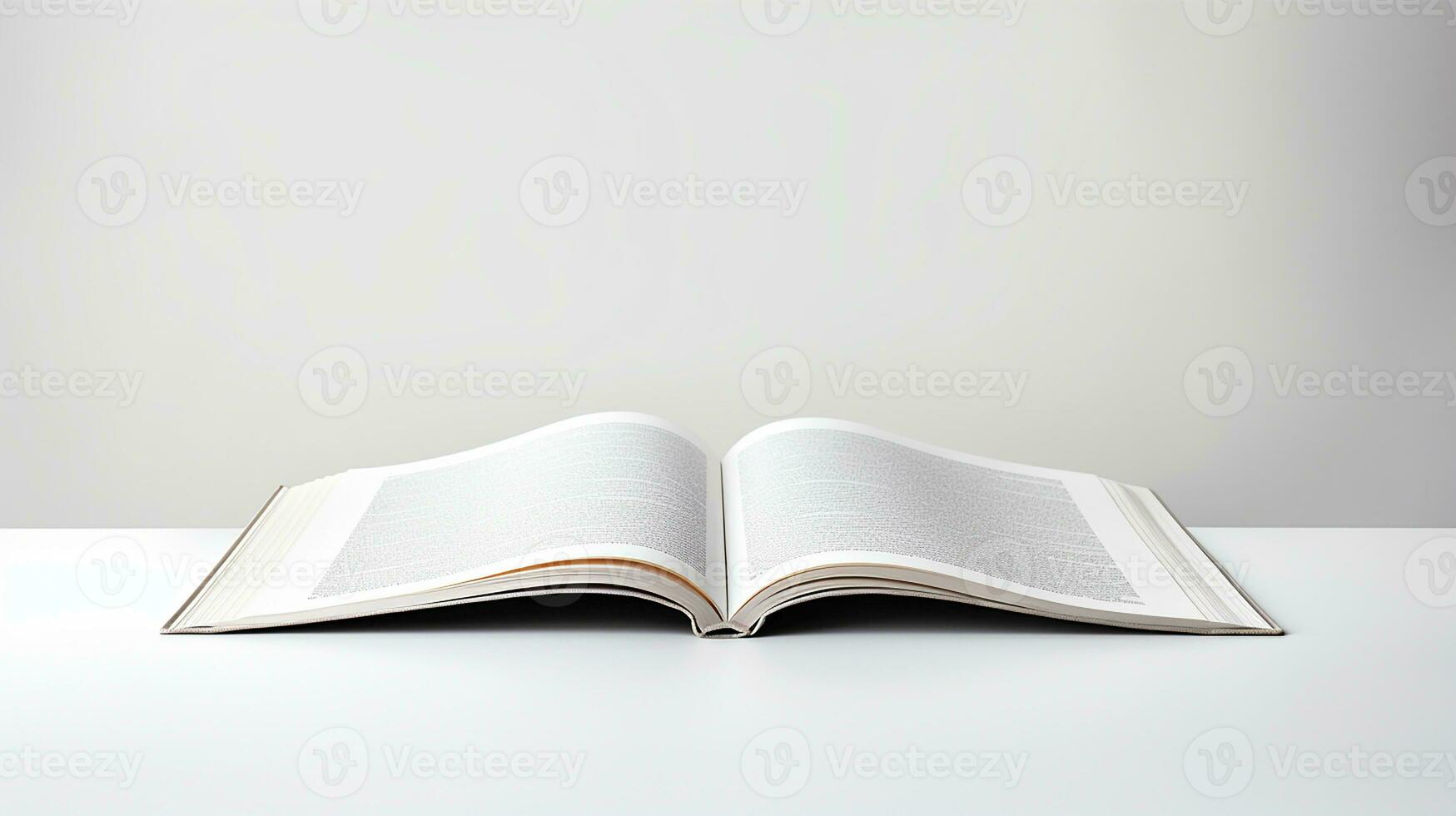 Open book isolated on white background. 3d illustration. Mock up. Generative AI photo