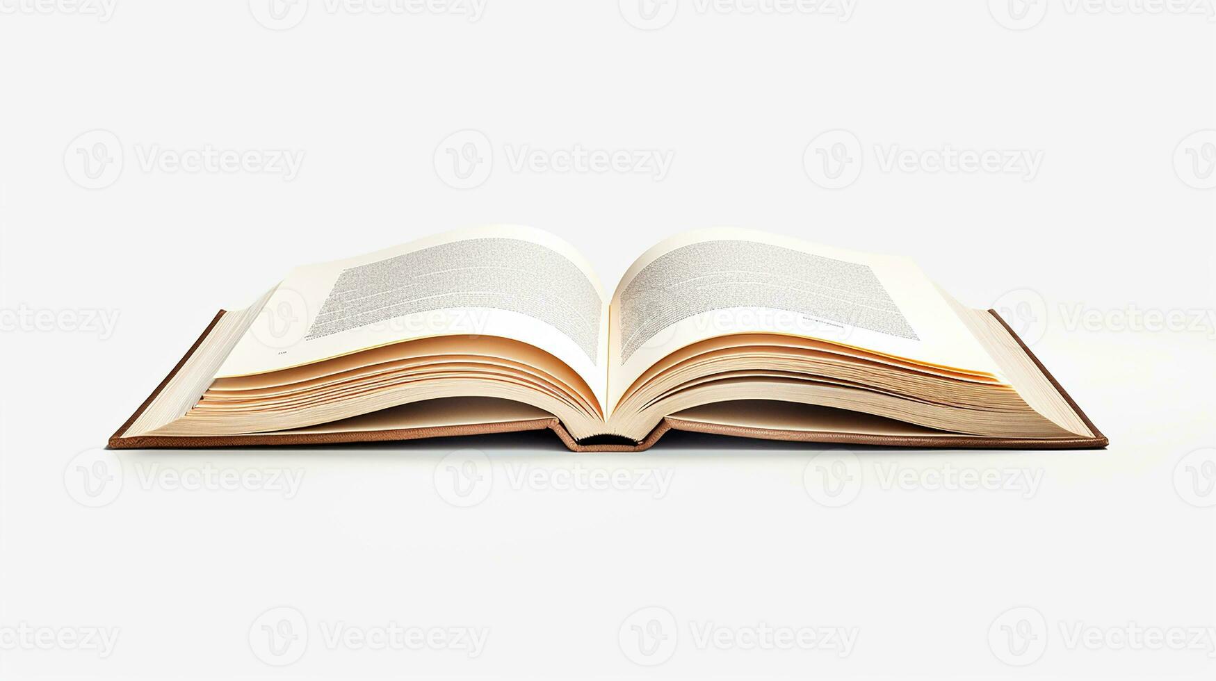 Open book isolated on white background. 3d illustration. Mock up. Generative AI photo