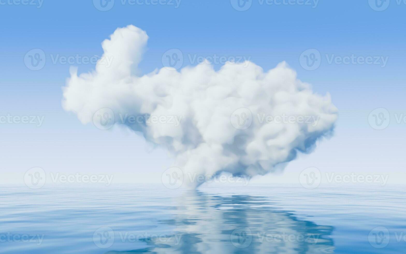 Cloud and water surface, 3d rendering. photo
