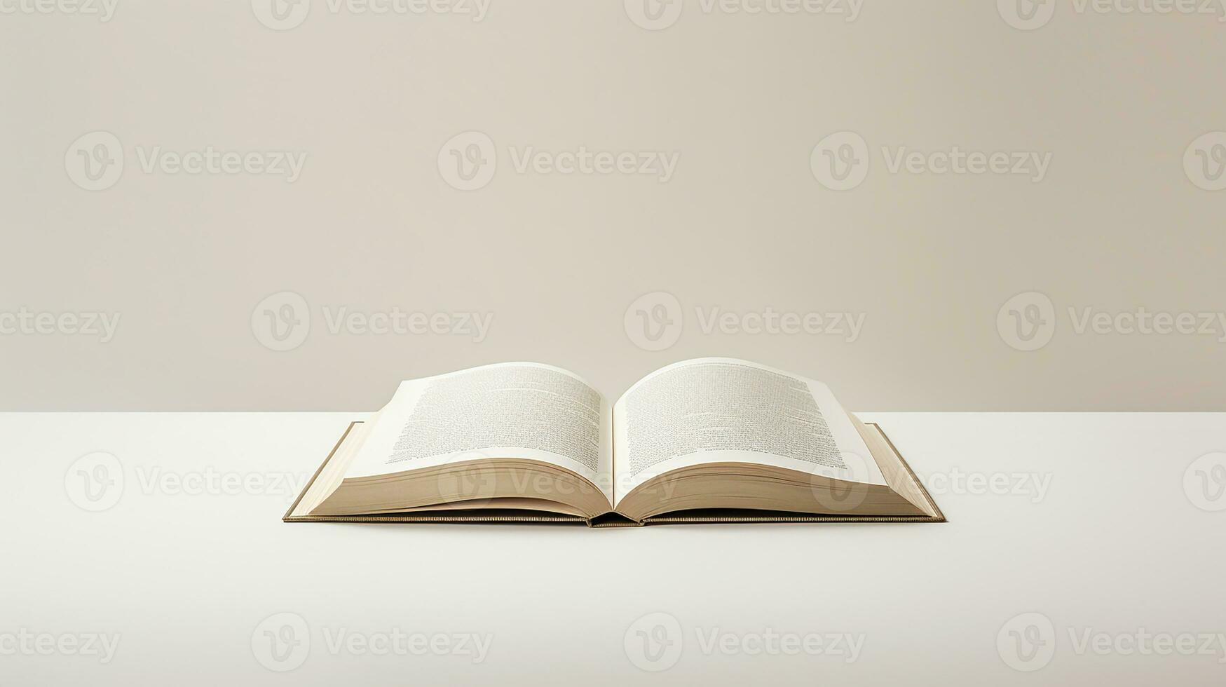 Open book isolated on white background. 3d illustration. Mock up. Generative AI photo