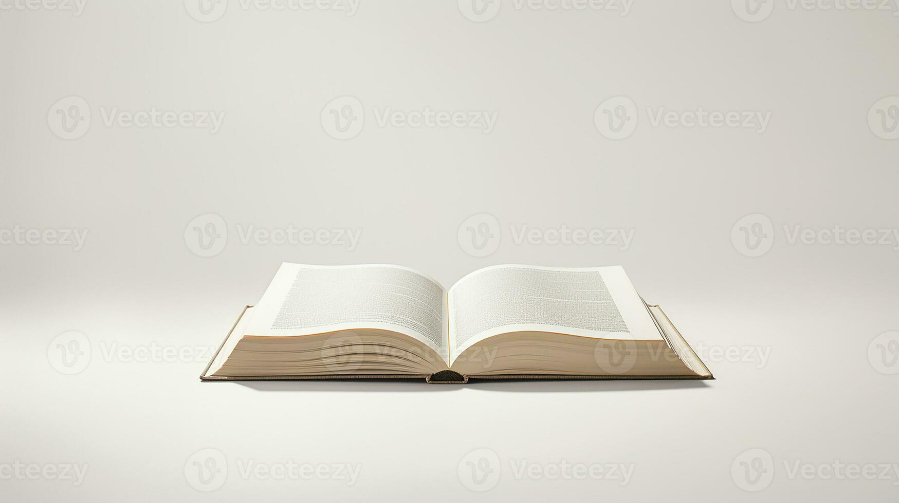 Open book isolated on white background. 3d illustration. Mock up. Generative AI photo