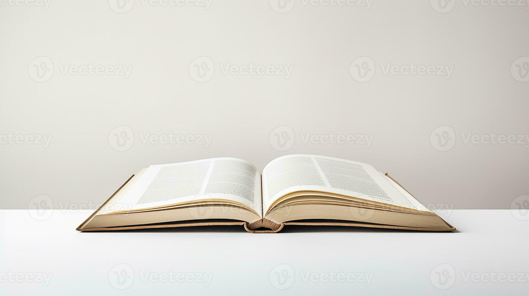 Open book isolated on white background. 3d illustration. Mock up. Generative AI photo