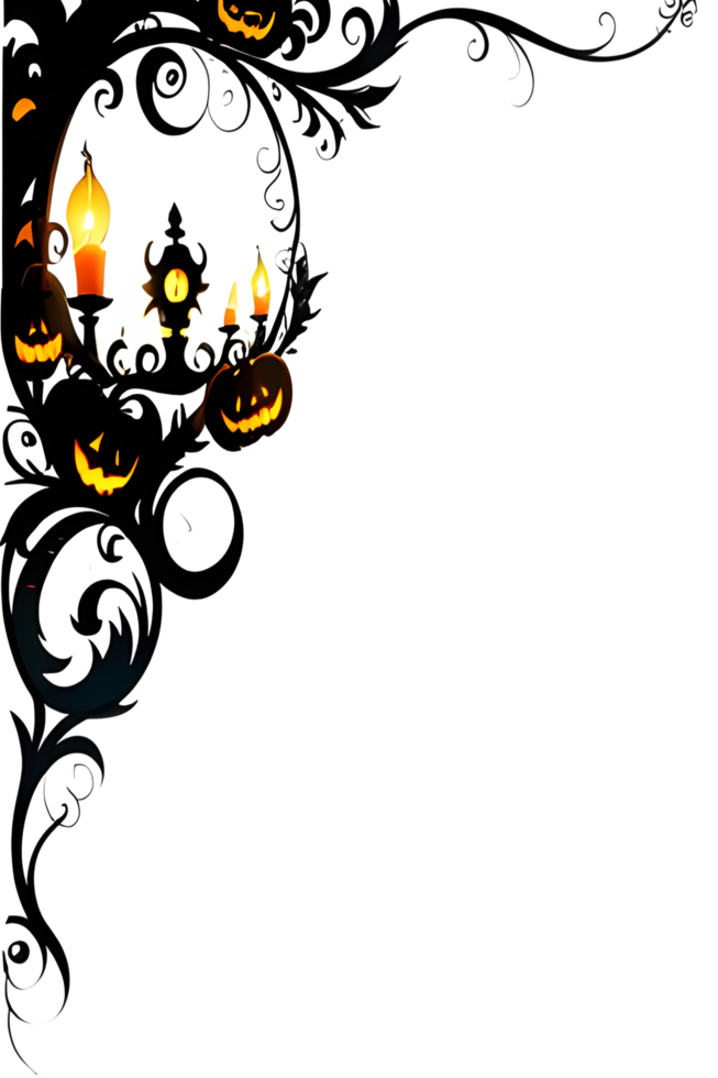 Halloween citrouille frontière Cadre ai génératif png