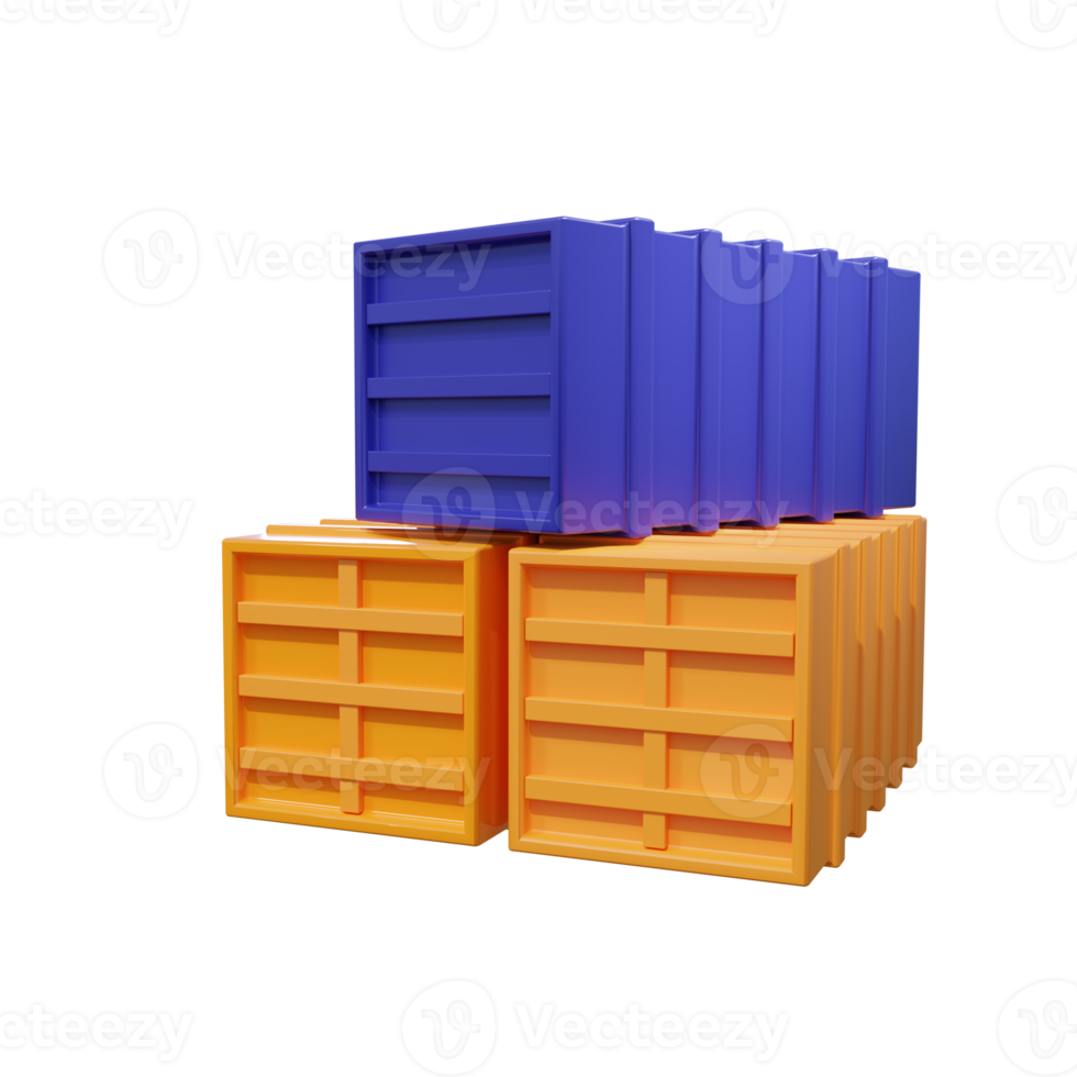 3D Illustration Containerized Connectivity that bridging Global Logistics png