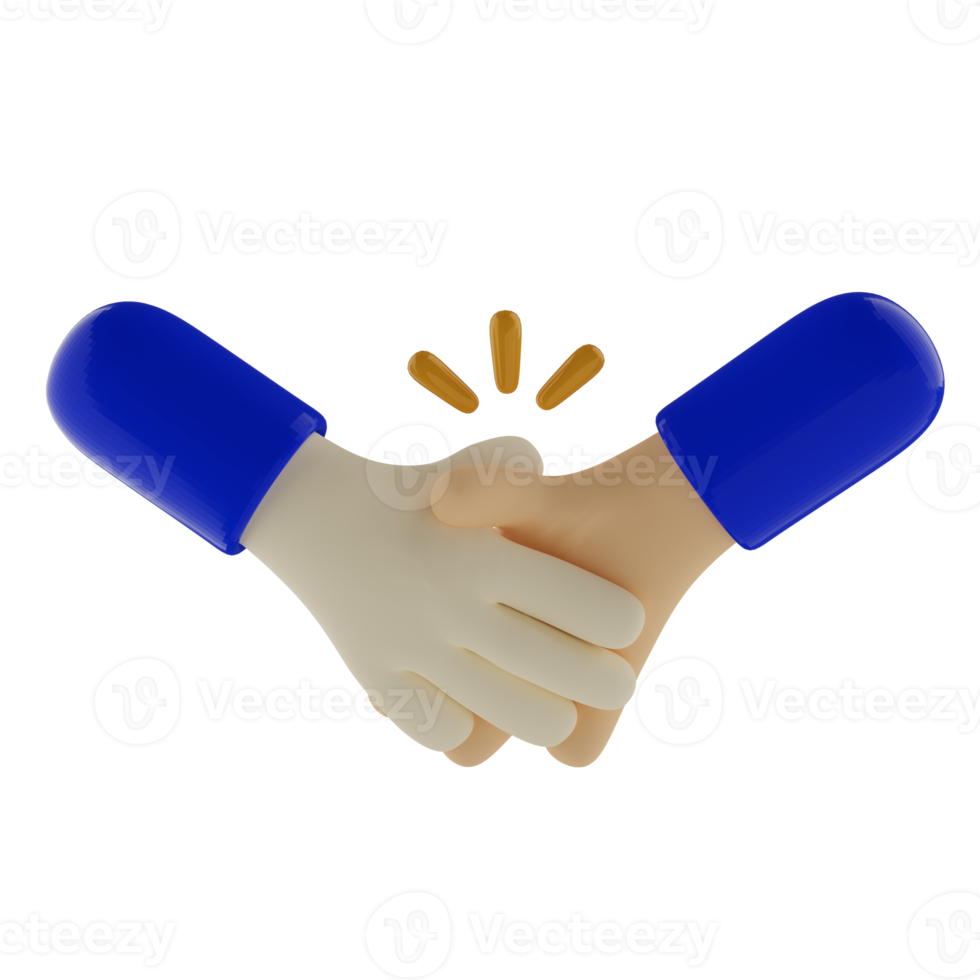 handshake for partnership agreement concept 3d render png