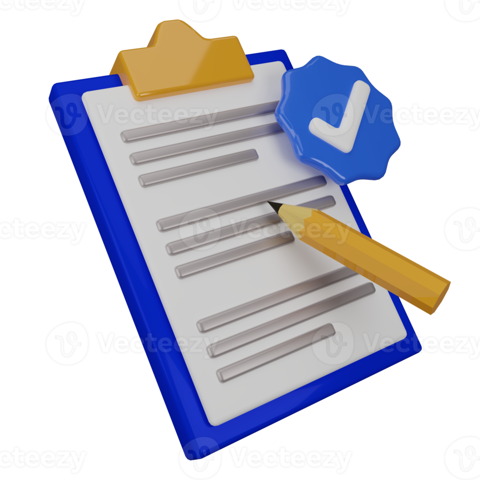 office approval document 3d illustration png