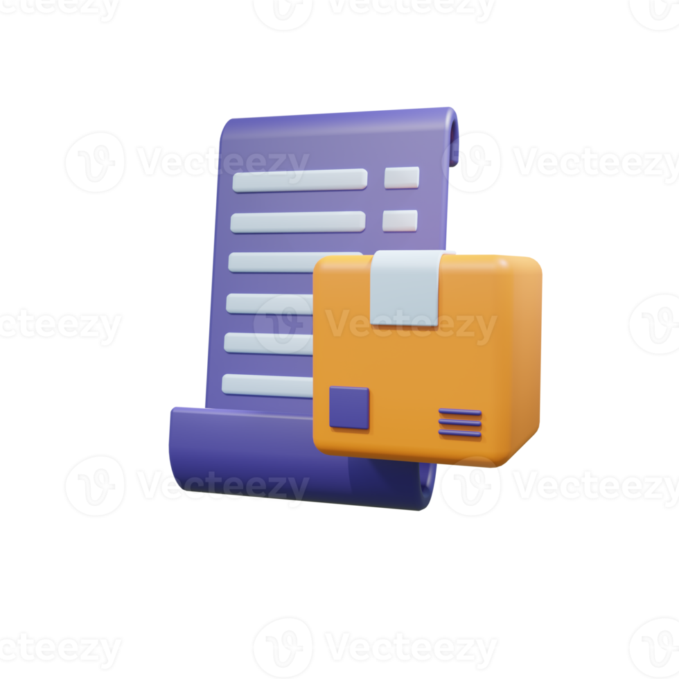 3D Illustration of Logistics Documentation for app, website, and poster png
