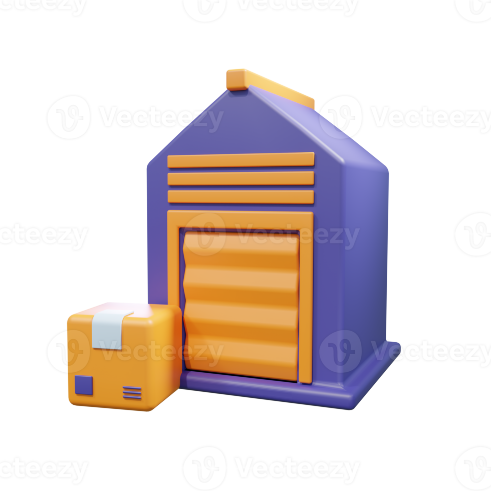 Warehouse 3d Icon with quality render for app, poster, website png