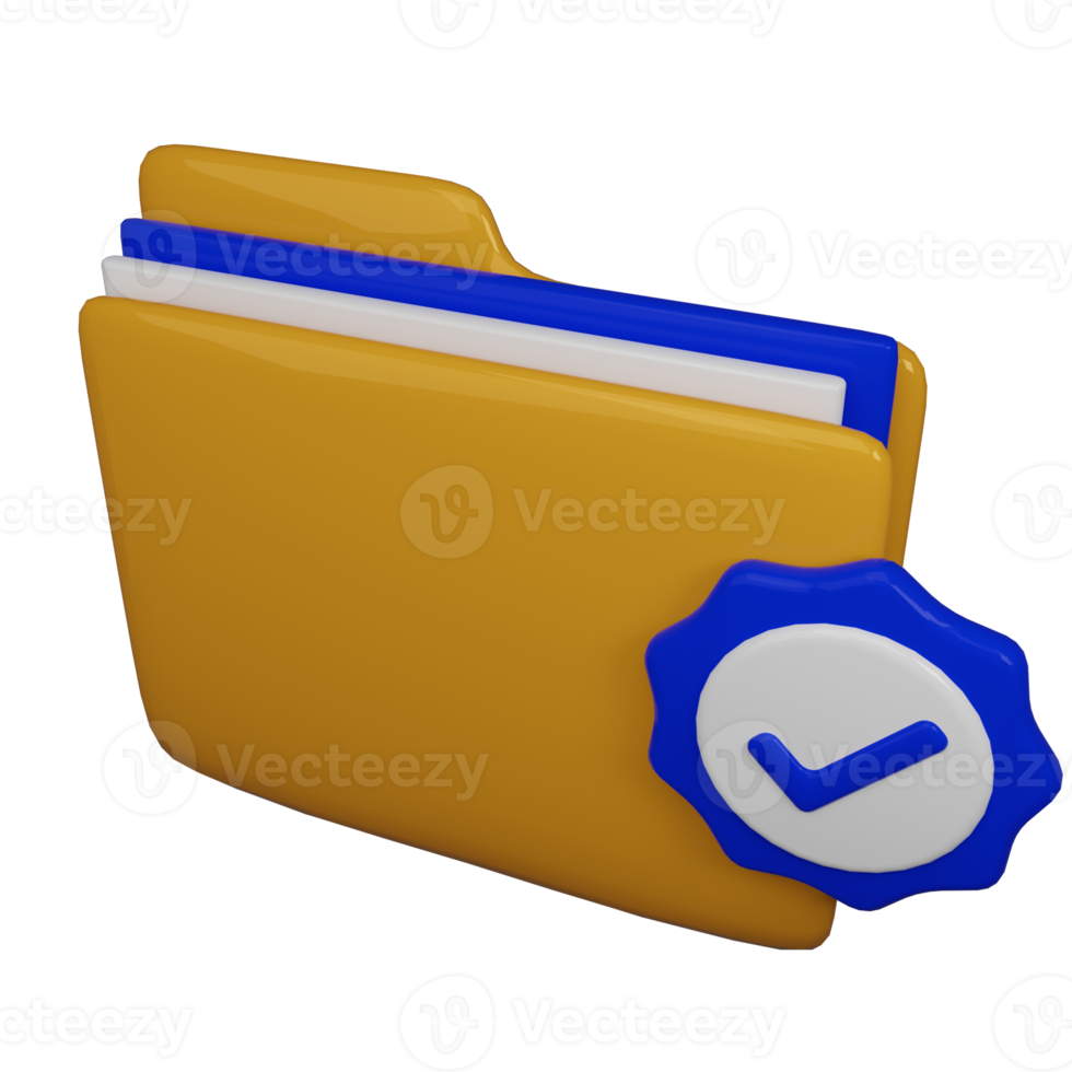 trusted file folder 3d illustration png