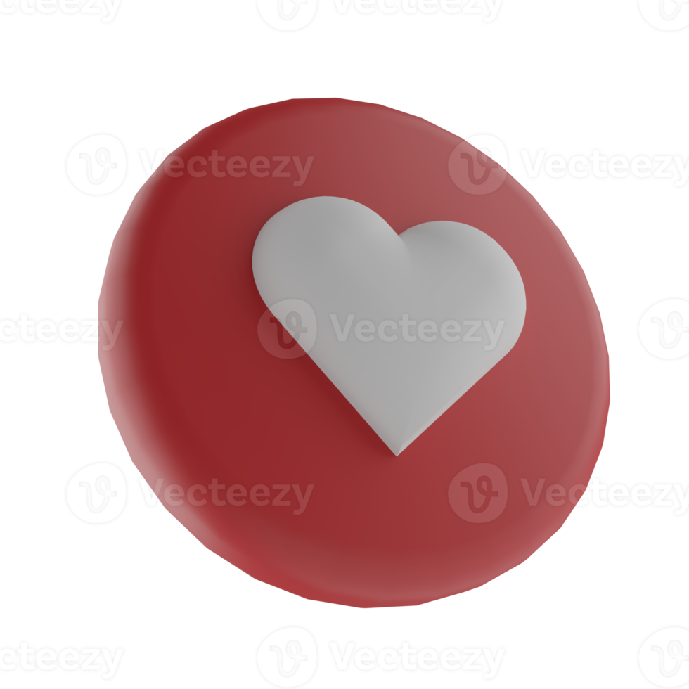 3d icon render social media like heart png
