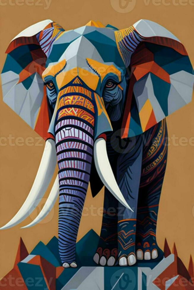 A detailed illustration of a Elephant for a t-shirt design, wallpaper and fashion photo