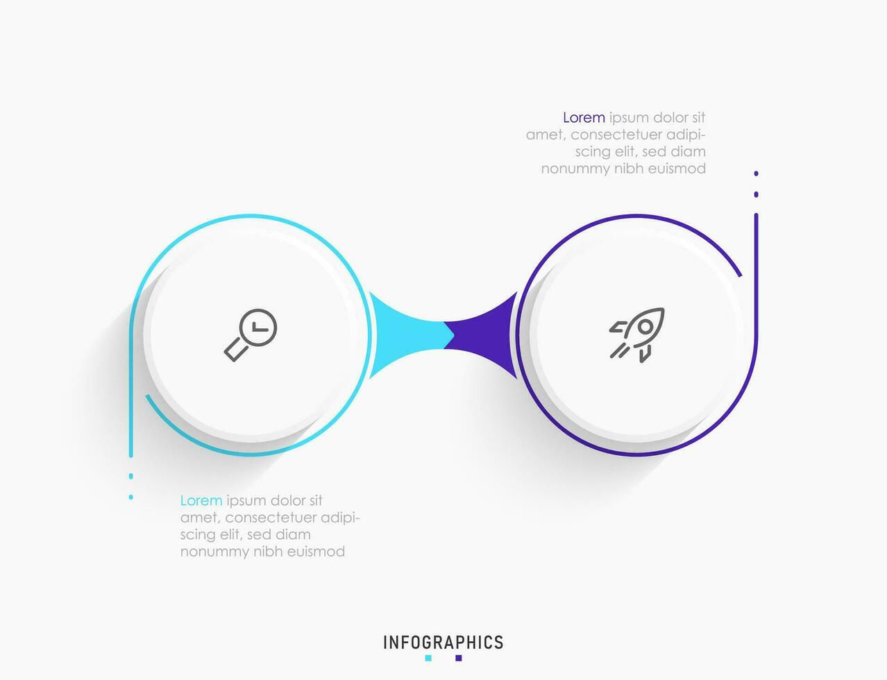 Vector Infographic label design template with icons and 2 options or steps. Can be used for process diagram, presentations, workflow layout, banner, flow chart, info graph.