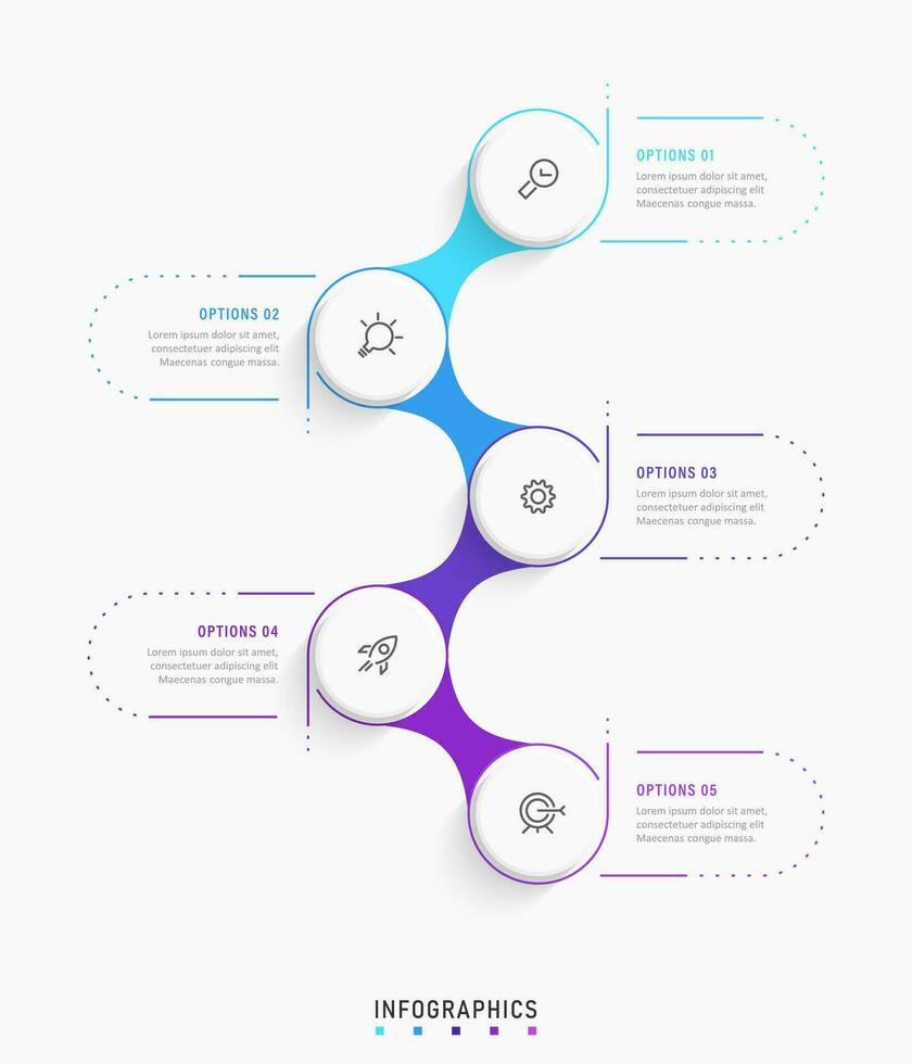 Vector Infographic label design template with icons and 5 options or steps. Can be used for process diagram, presentations, workflow layout, banner, flow chart, info graph.