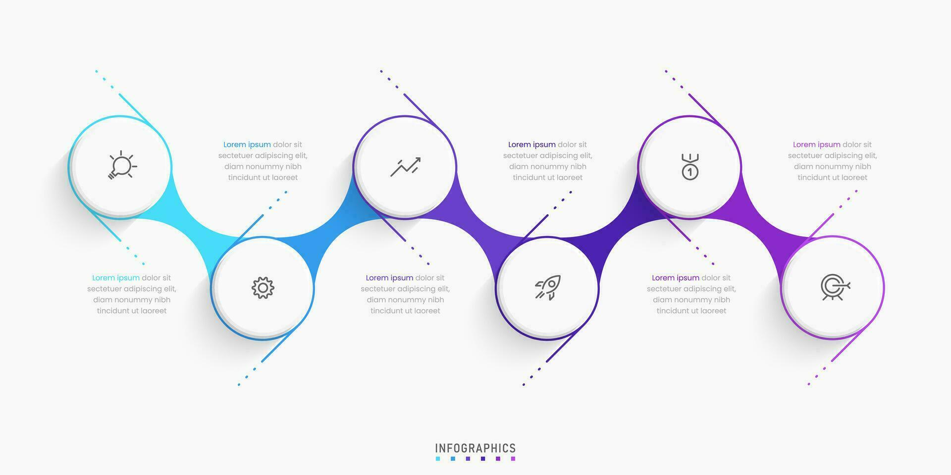 Vector Infographic label design template with icons and 6 options or steps. Can be used for process diagram, presentations, workflow layout, banner, flow chart, info graph.