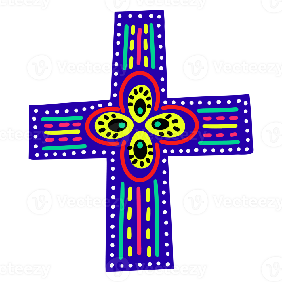 Cross, decorated with patterns png