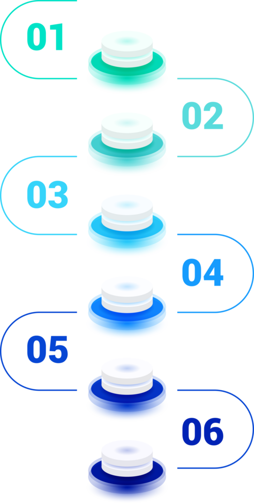 6 Step Vertical Timeline Infographic png