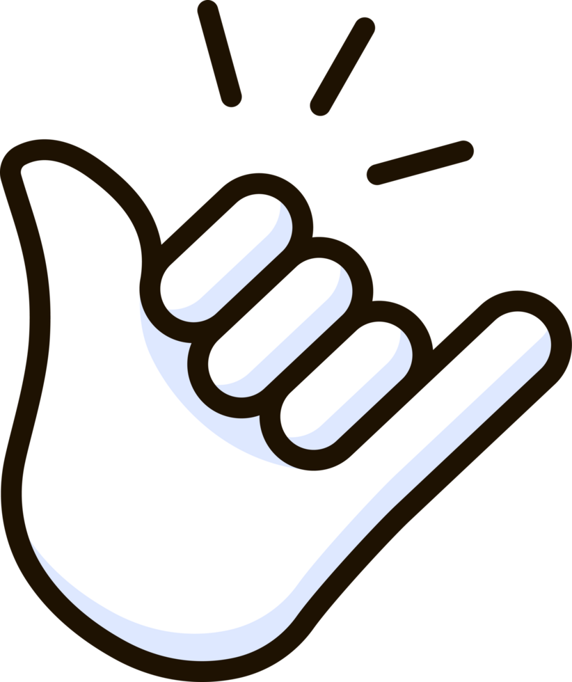 Shaka Zeichen Symbol Emoji Aufkleber png