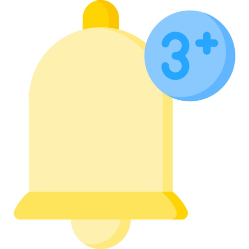 notification bell illustration design png