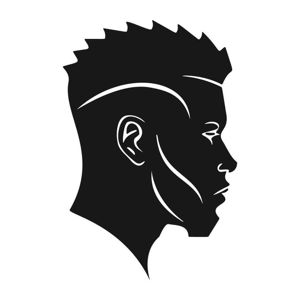 perfil afro americano hombre silueta vector