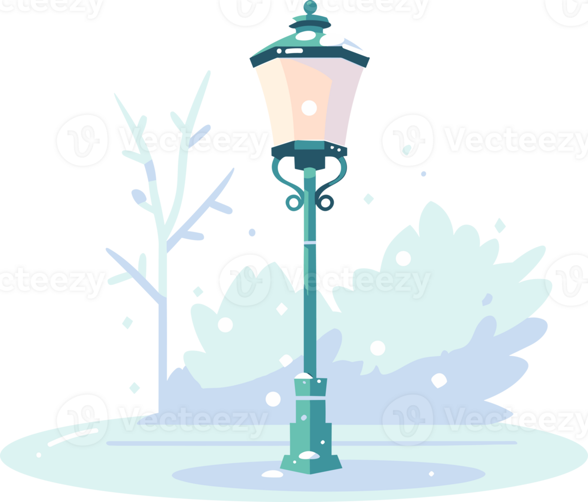 Hand Drawn Christmas electricity pole in flat style png