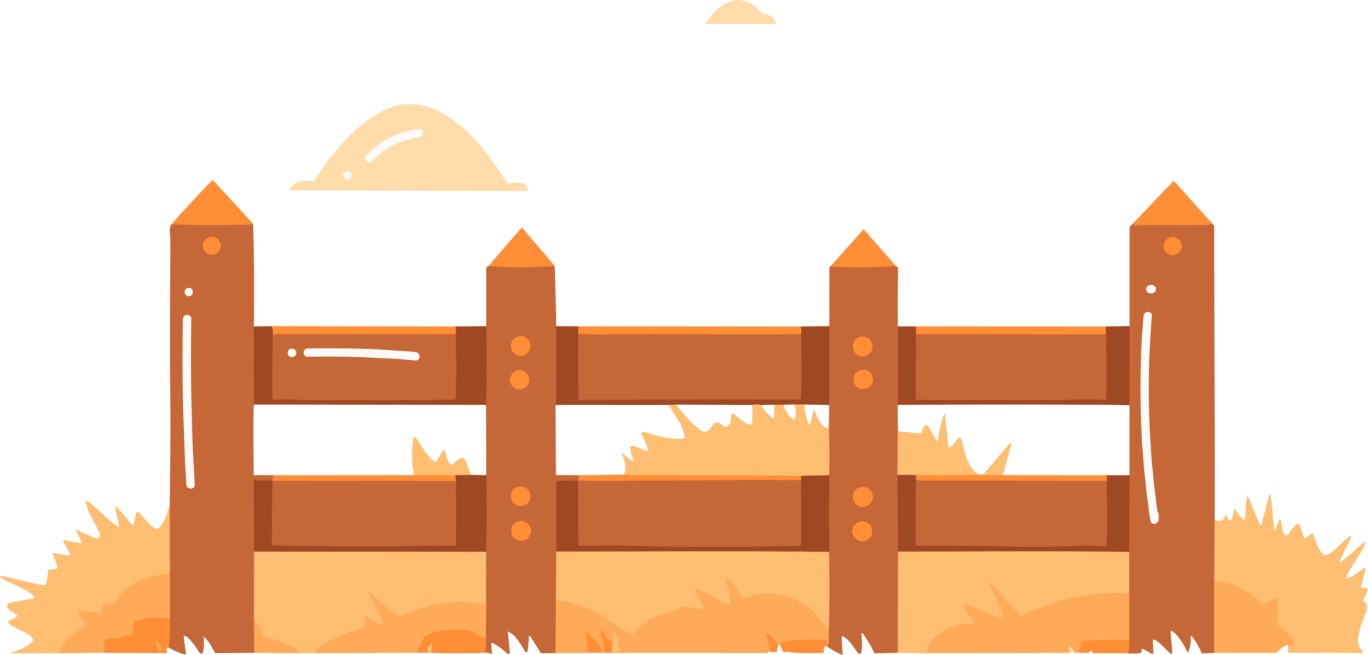 Hand Drawn farm fence in flat style 27764257 PNG