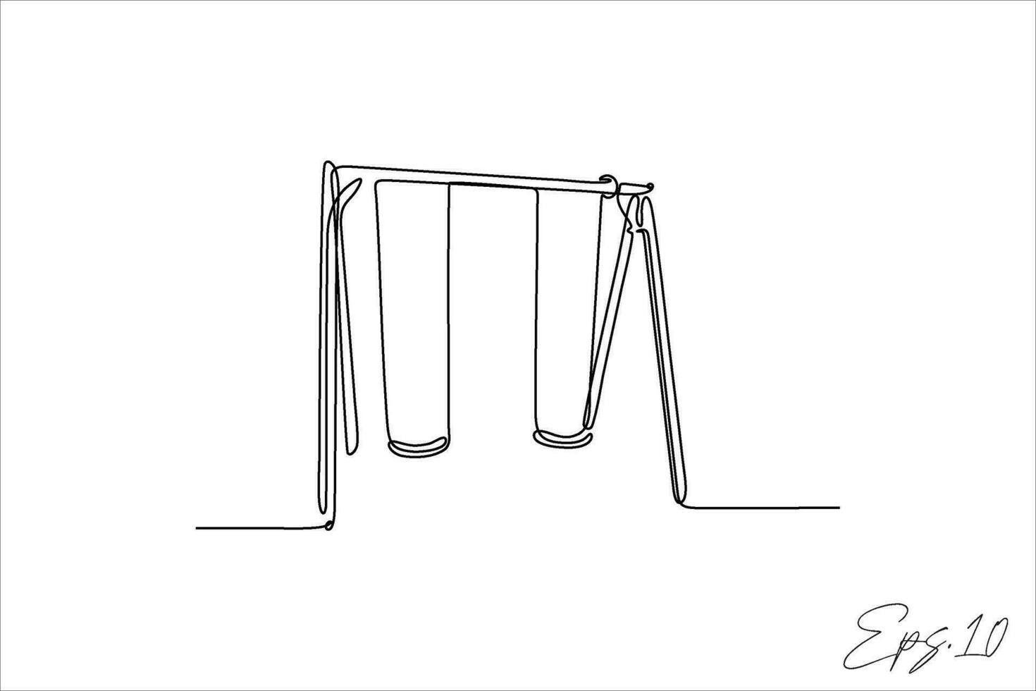 swing continuous line vector illustration