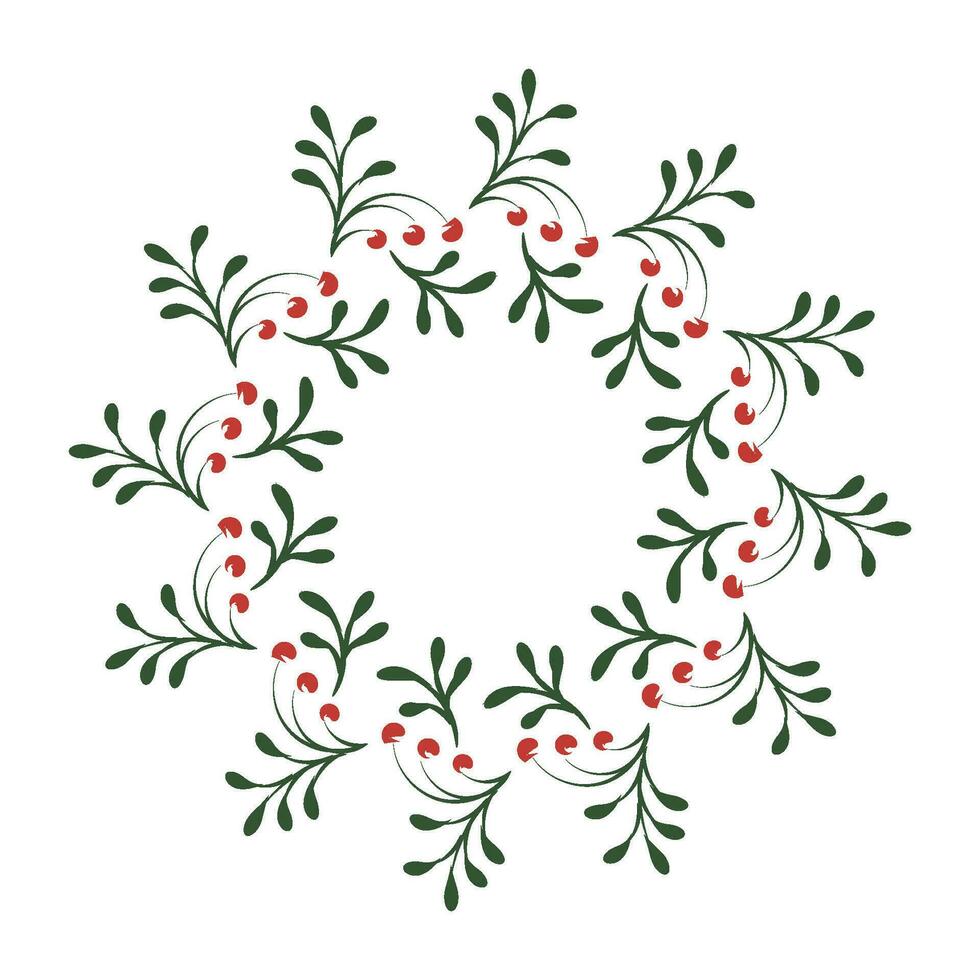 Hand Drawn Christmas Wreath design for print vector