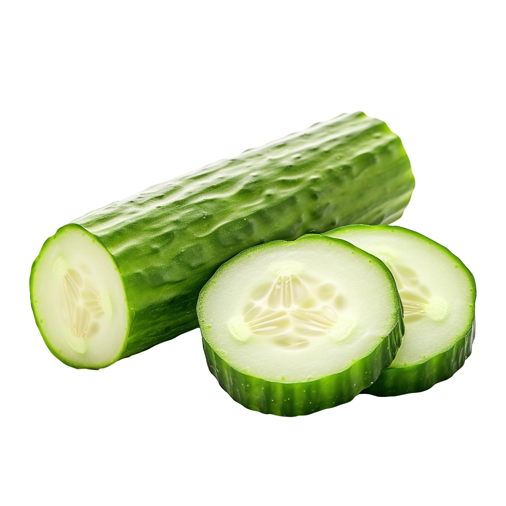 Cucumber slices isolated on transparent background, created with ...