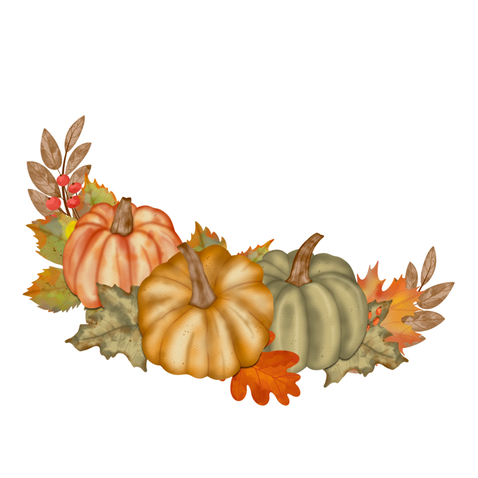 Autumn, Thanksgiving Floral Border png
