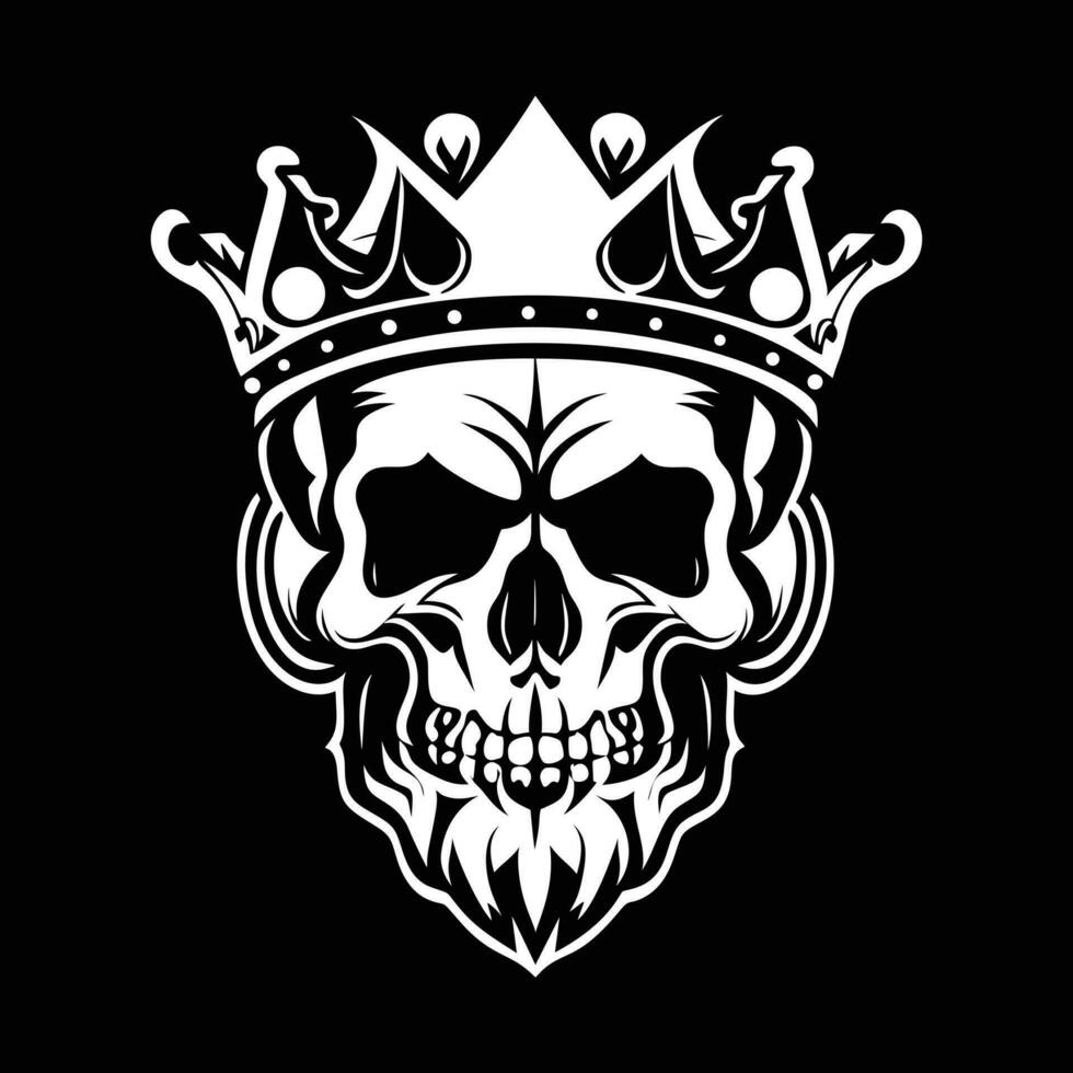 King Skull Silhouette vector