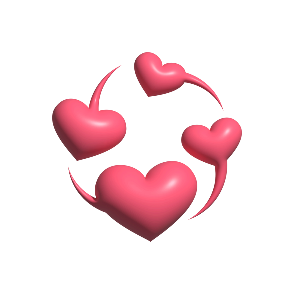 Free 3d hearts icon. 3d pink hearts icon png. png