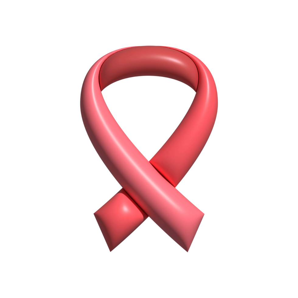 3d pink ribbon icon png. Breast cancer awareness month 3d ribbon png