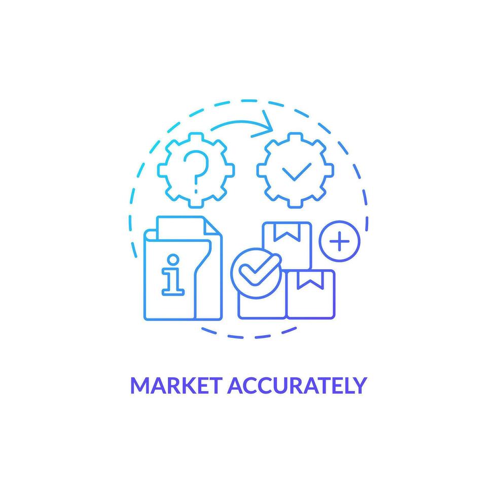 2d degradado mercado precisamente Delgado línea icono concepto, aislado vector, azul ilustración representando producto responsabilidad. vector