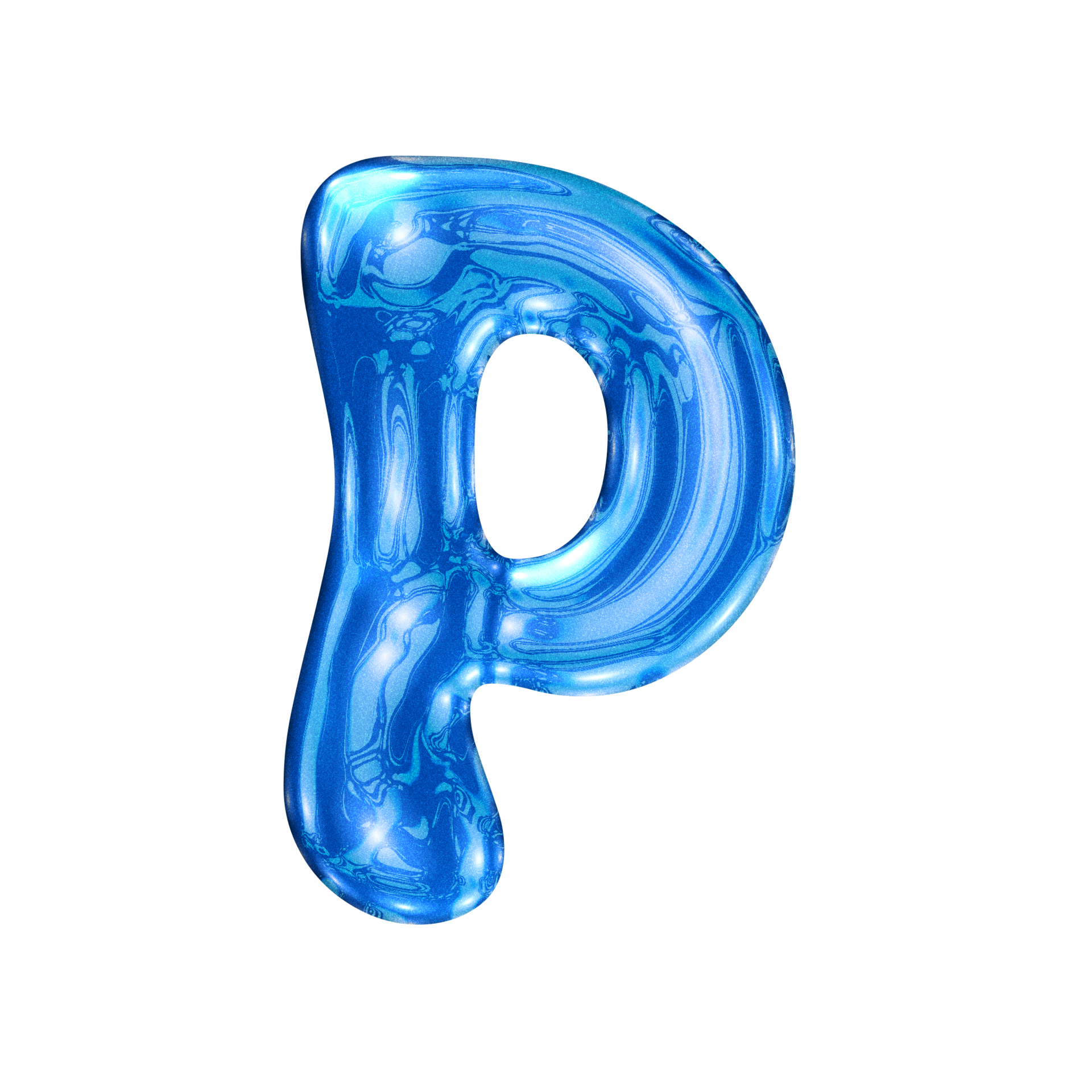 P Font Alphabet With Y2k Liquid Sea Blue Chrome Effect 27764881 PNG letter-p-font-new-year-27120240-png